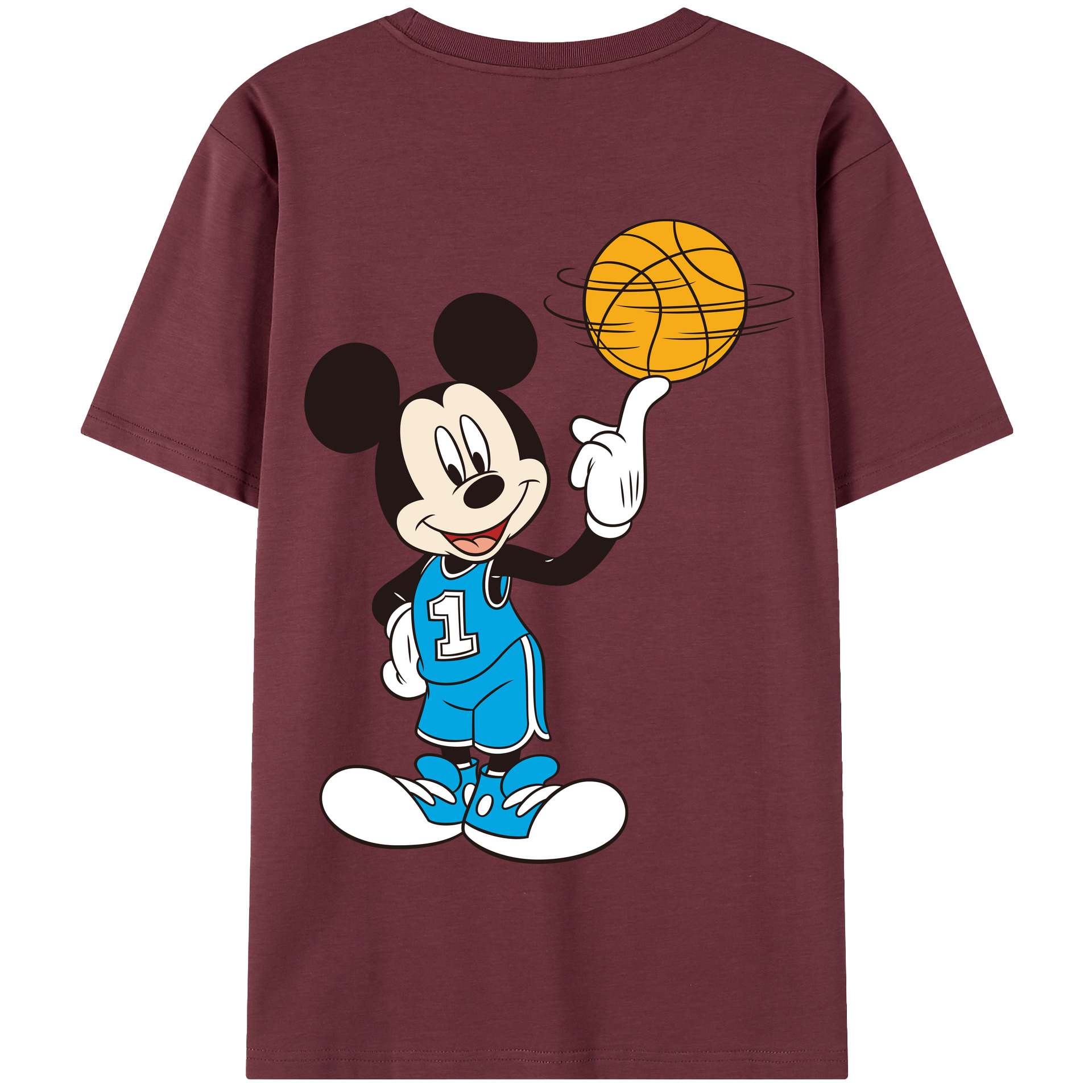 （画像用） ミッキーマウス Mickey Mouse 綿100％半袖Tシャツ（背面プリント）
